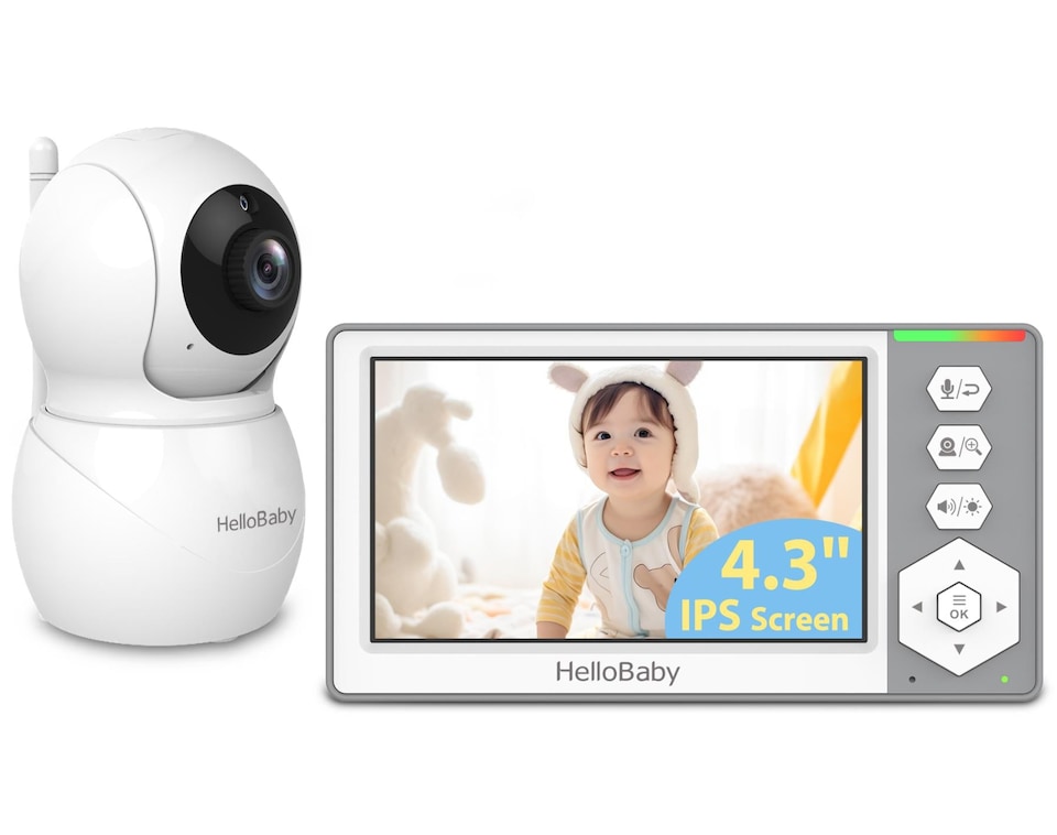 image 1 of HELLOBABY HB6049 4.3 Inch LCD Display Baby Monitor - White