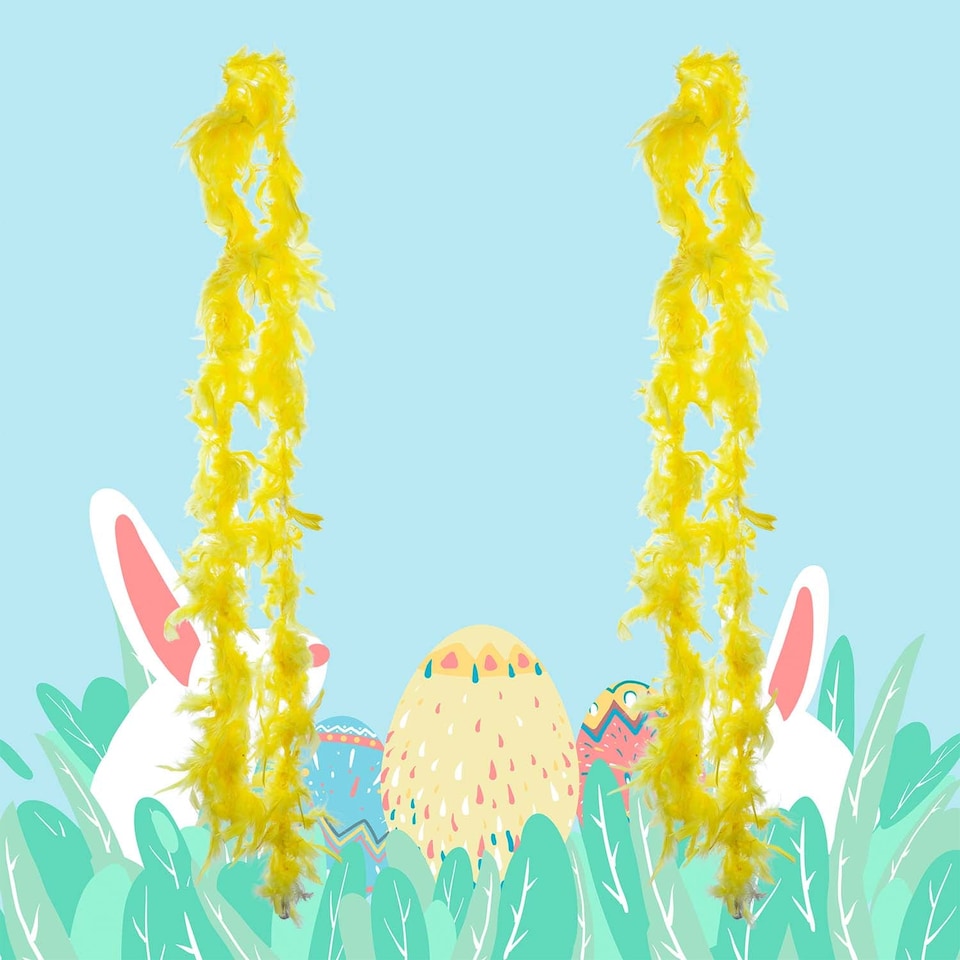 image 1 of PMS Easter Feather Boa Fancy Dress 150cm x 8cm Yellow - Pack of 2