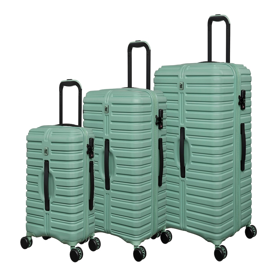 image 1 of IT Luggage Jumbo Granite Green 3pc Suitcase Set with TSA Lock Green