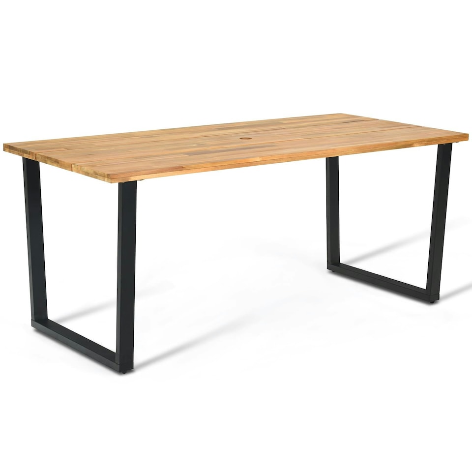 image 1 of COSTWAY Patio Rectangle Dining Table 175 x 80cm Acacia Wood | Brown