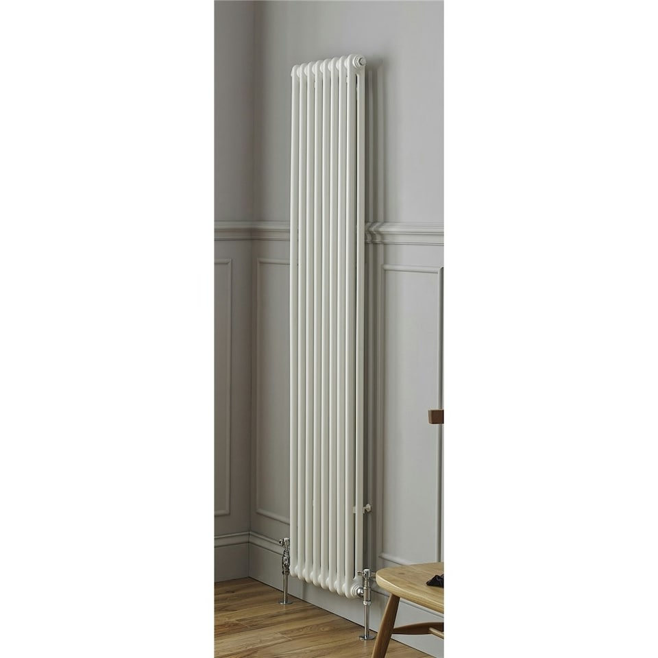 image 1 of 1800mm (H) x 515mm (W) - White Vertical Radiator (New Yorker Classic) - 2 Columns - (1.8m x 0.515m) - Depth 66mm