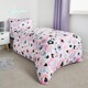 image 5 of OHS Leopard Print Reversible Microfibre Duvet Cover and Pillowcase Set, Double - Pink/White