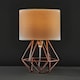 image 2 of ValueLights Angus Copper Metal Basket Cage Table Lamp White Shade and Bulb