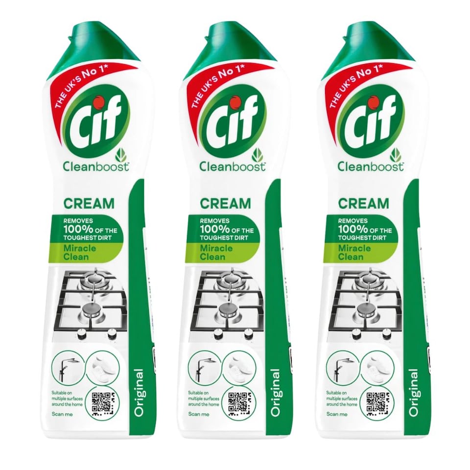 CIF Cream Cleanboost White Original Surface Cleaner 500ml Pack of 3