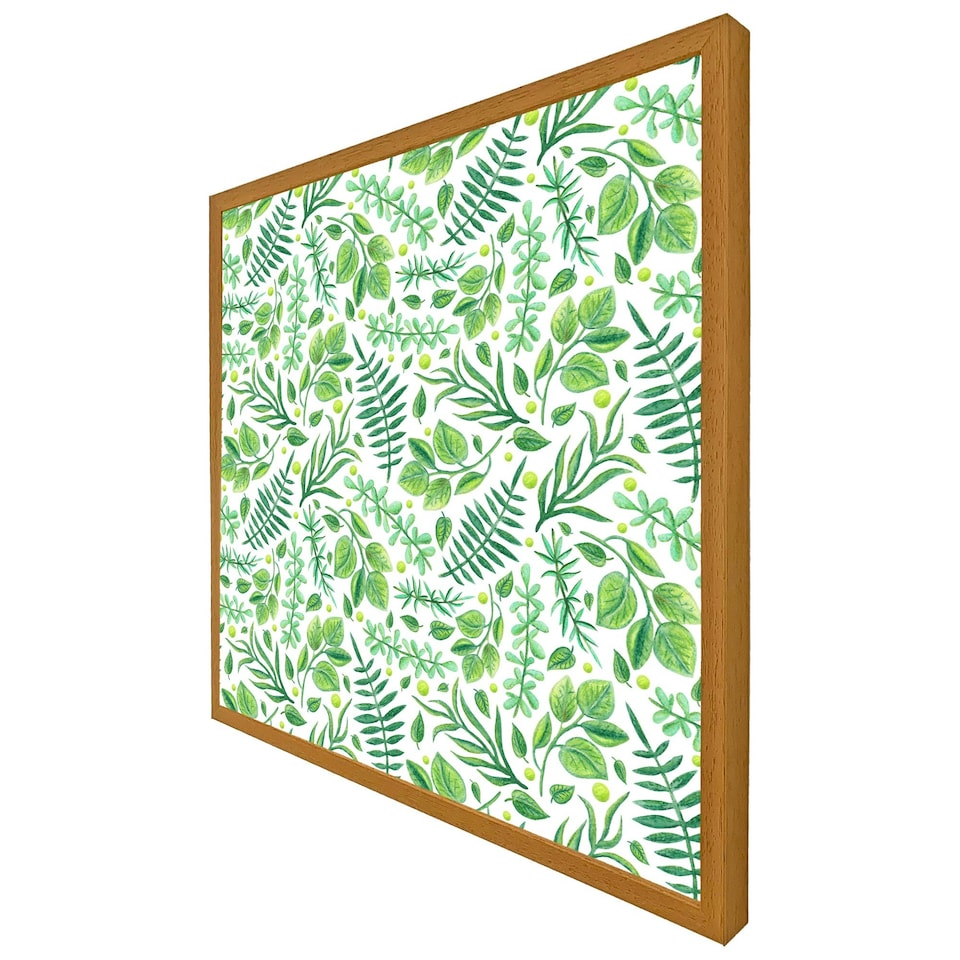 image 1 of Mixed green leaves (Picture Frame) Brown | Oak | XS