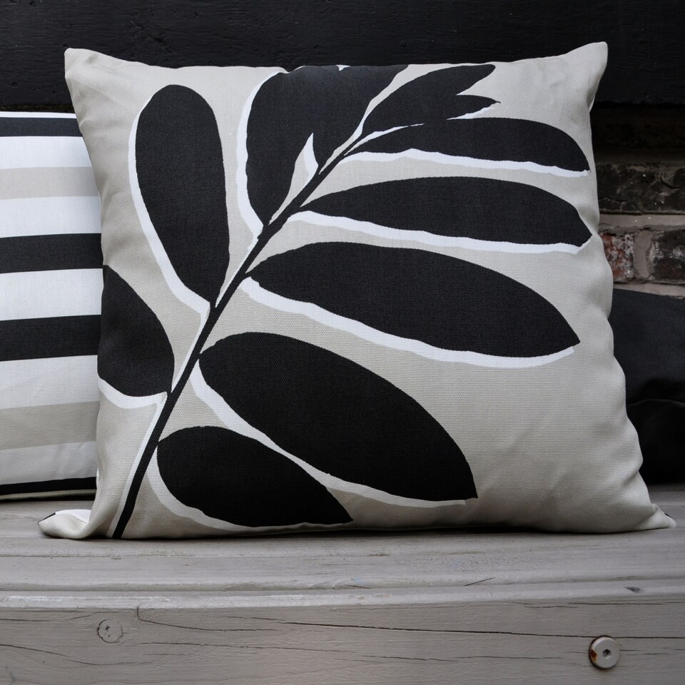 image 1 of Fusion Leaf Print Cushion Cover Natural