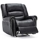 image 2 of Denver Bonded Leather Manual Recliner Stud Sofa Home Lounge Chair (Black)