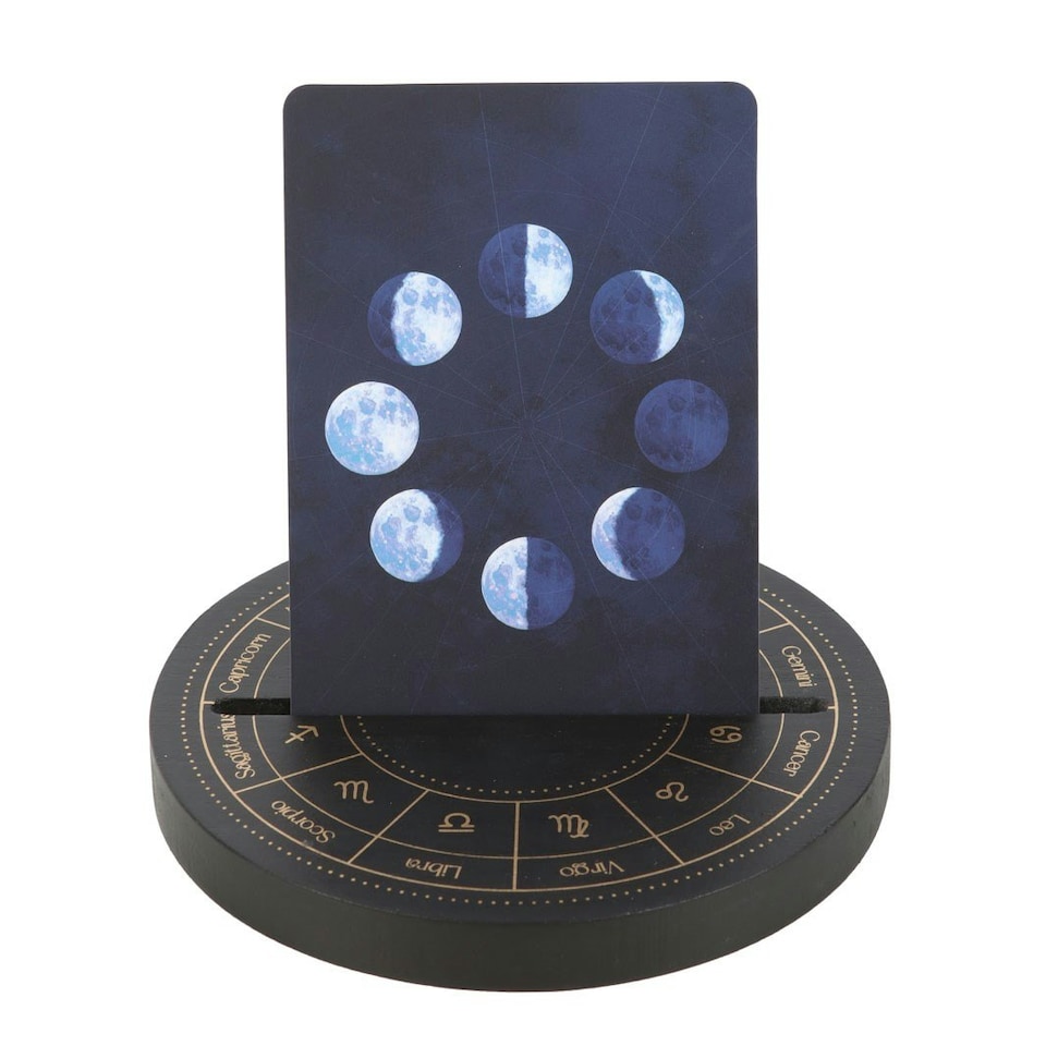 image 1 of Something Different Astrology Wheel Tarot Card Stand - Black - One Size