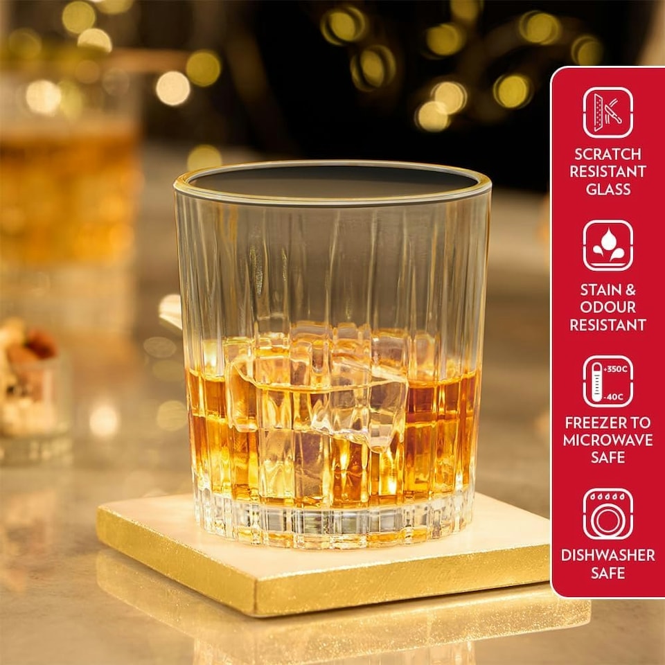 image 1 of Borosil Charm Whiskey Glass Tumbler | 6 pc Set (300 ml Each)