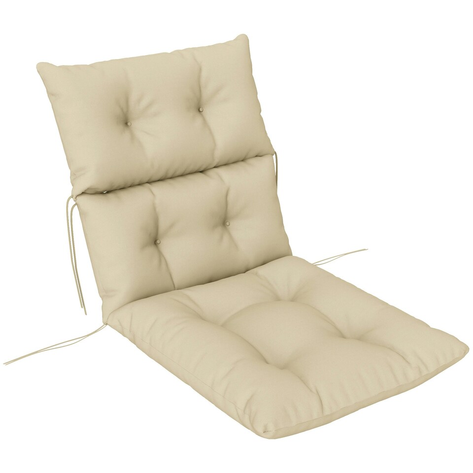 image 1 of Outsunny Adirondack Chair Cushion Rocking Chair Cushion w/ Ties Grey | Light Grey