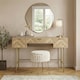 image 1 of OHS Chevron Wood Dressing Table 3 Drawer Vanity Makeup Desk