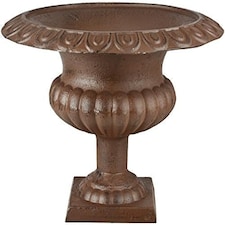 Cast Iron Low French Urn Planter (30cm) Brown