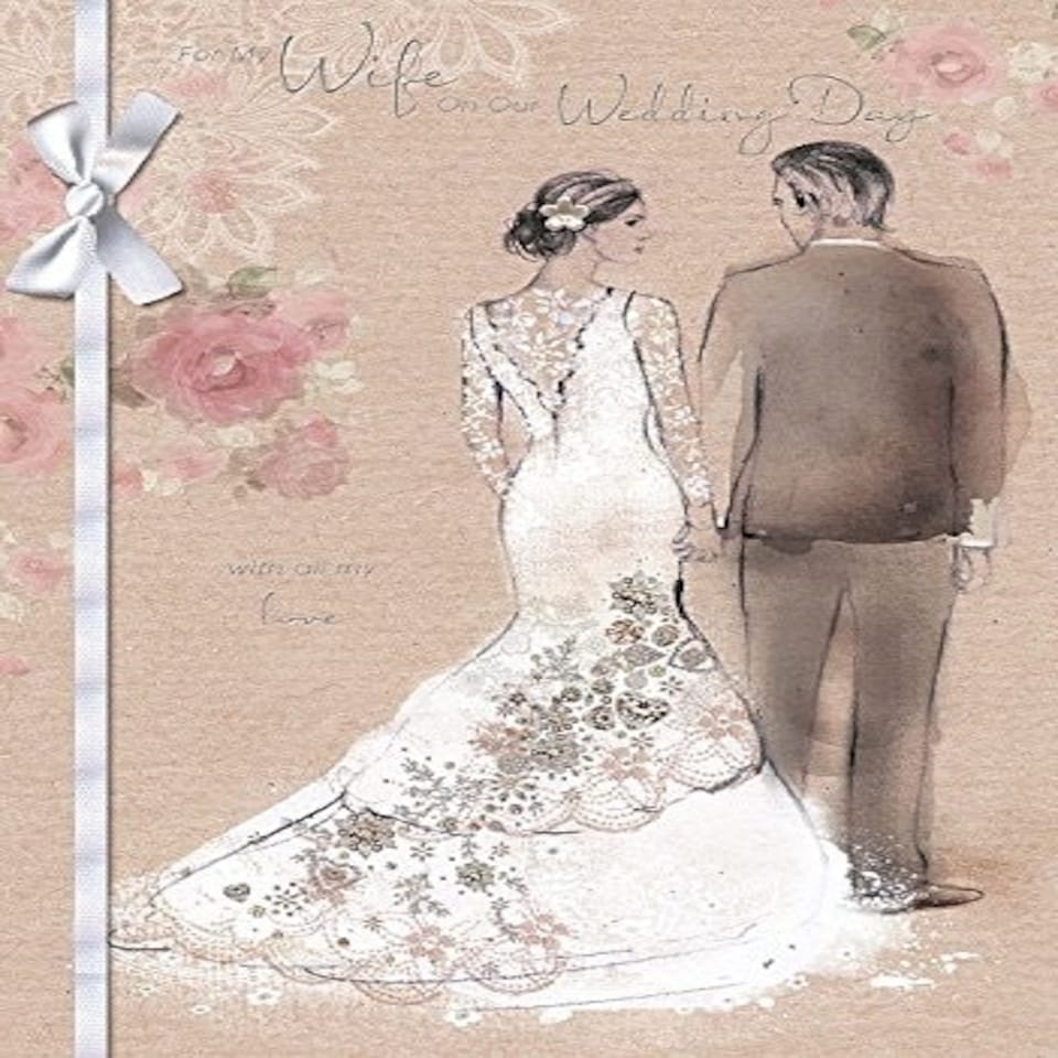 image 1 of Wedding Wife Large Handmade Keepsake Greetings Card