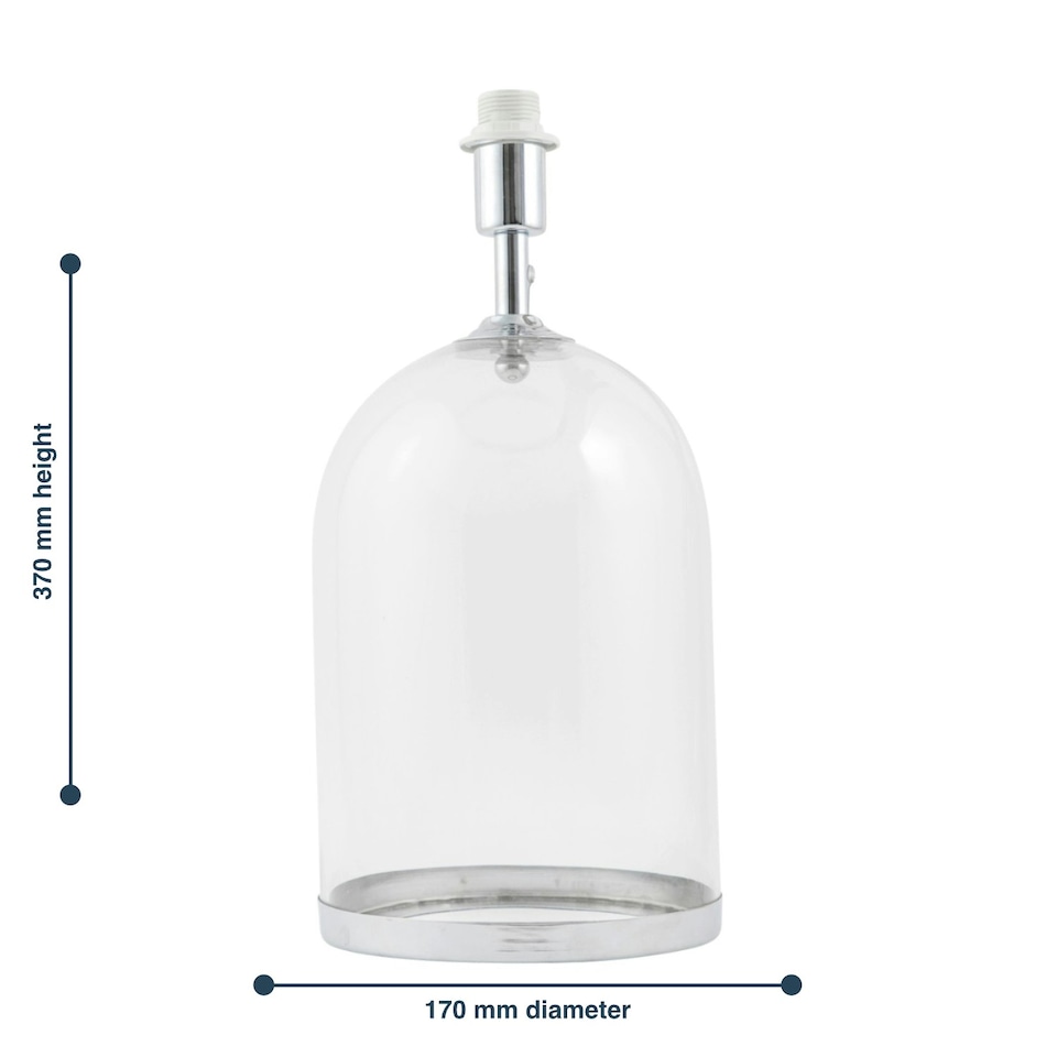 image 1 of First Choice Lighting Pair of Large Chrome and Glass Cloche Design Table Lamp Bases Clear | Chrome