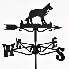 Mini German Shepherd Weathervane - Steel - L39 x W39 x H56 cm - Black