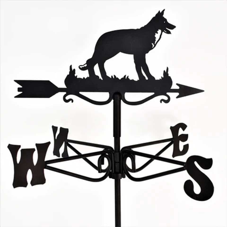 image 1 of Mini German Shepherd Weathervane - Steel - L39 x W39 x H56 cm - Black