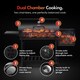 image 3 of VonHaus Charcoal BBQ, Barrel Barbecue with Offset Smoker