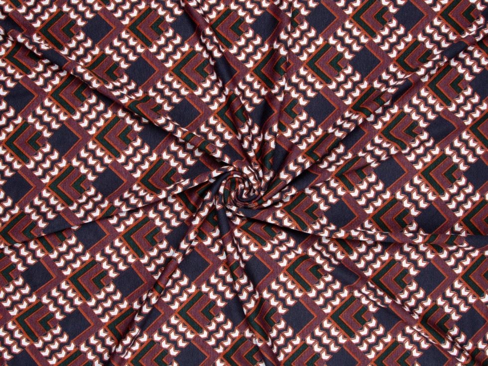 Minerva Plum Navy Deadstock Viscose Jersey Stretch Knit Dressmaking Fabric per metre - 150cm / 59" Wide