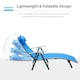 image 5 of Outsunny Sun Lounger Recliner Foldable 7 Levels Texteline Blue