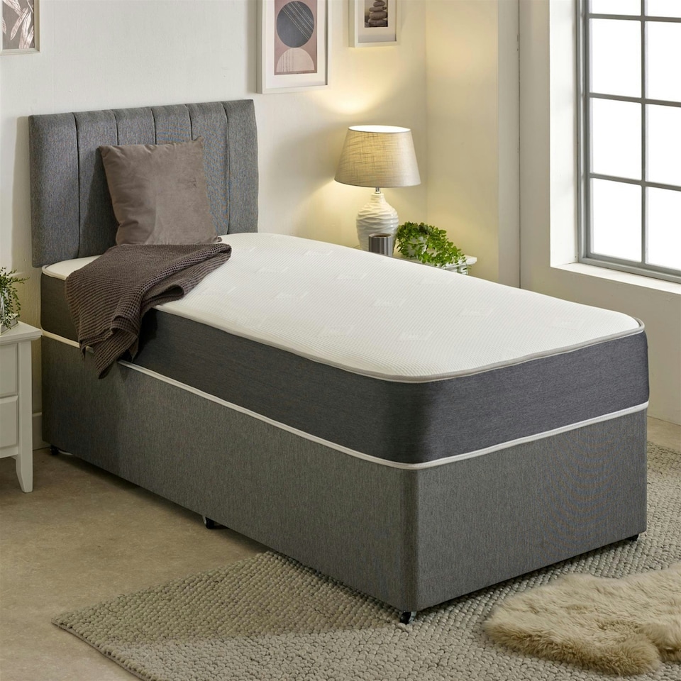 image 1 of Linear Cool Touch Hybrid Mattress - 20cm Deep, Soft Firmness | Grey | Small Double