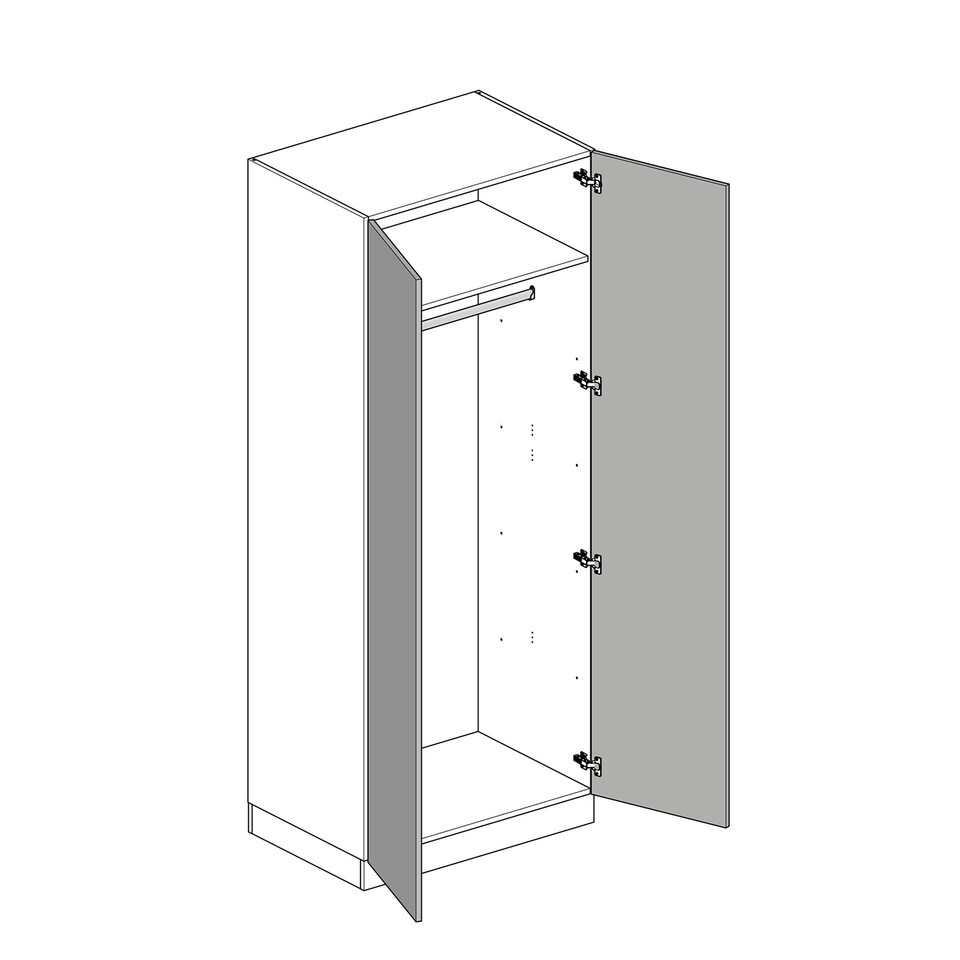 image 1 of Shaker White Double Wardrobe with Single Rail White