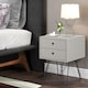 image 1 of Options Telford 2 Drawer Bedside Cabinet - Contemporary Painted Nightstand with Metal Hairpin Legs | Grey | Grey | One Size | 1