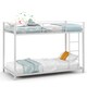 image 9 of COSTWAY Metal Bunk Bed Low Profile Single Over Single Bunk Beds Ladder White