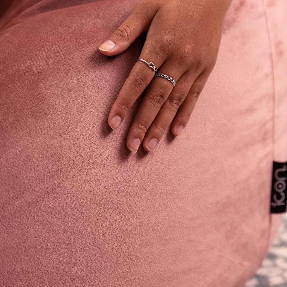 image 1 of Kingston Classic Velvet Bean Bag Chair Dusk Pink Bean Bags | Pink | Dusk Pink | 1