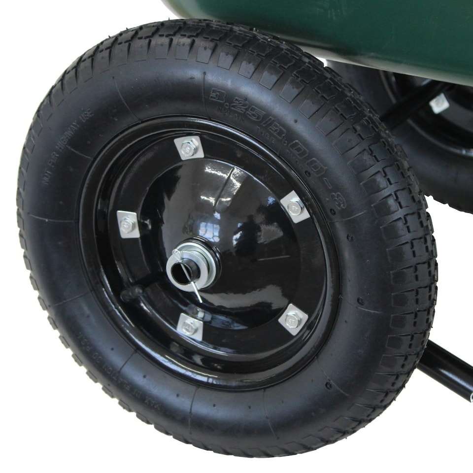image 1 of Oypla Heavy Duty Plastic Two Wheeled 70L Yard Garden Wheelbarrow Pneumatic Tyre
