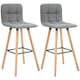 image 1 of HOMCOM Bar stool Set of 2 Armless Button-Tufted Counter Height Bar Chairs Grey