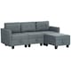 image 1 of HOMCOM Convertible Modular Sectional Sofa with Storage, Tufted 3 Seater Sofa Set, L Shaped Couch with Ottoman, Wood Frame for Living Room, Dark Grey | Grey