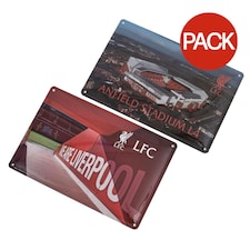 Liverpool FC Metal Stadium Sign (Pack of 2) - Red Brown/White - One Size
