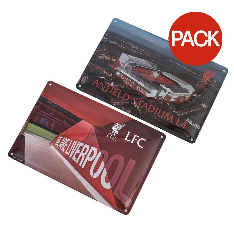 image 1 of Liverpool FC Metal Stadium Sign (Pack of 2) - Red Brown/White - One Size