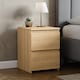 image 1 of Vida Designs Denver 2 Drawer Large Bedside Chest Cabinet Table Nightstand, Pine