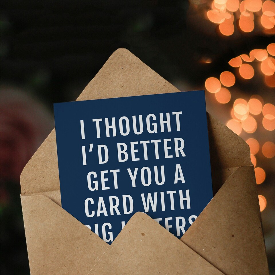 image 1 of Card With Big Letters So You Can Read It For Him Funny Birthday Card