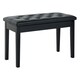 image 1 of HOMCOM Classic Piano Bench Padded Seat Makeup Stool Solid Wood Wooden Black