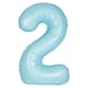 image 1 of Matte Powder Blue Number 2 Helium Foil Giant Balloon 86cm / 34 in