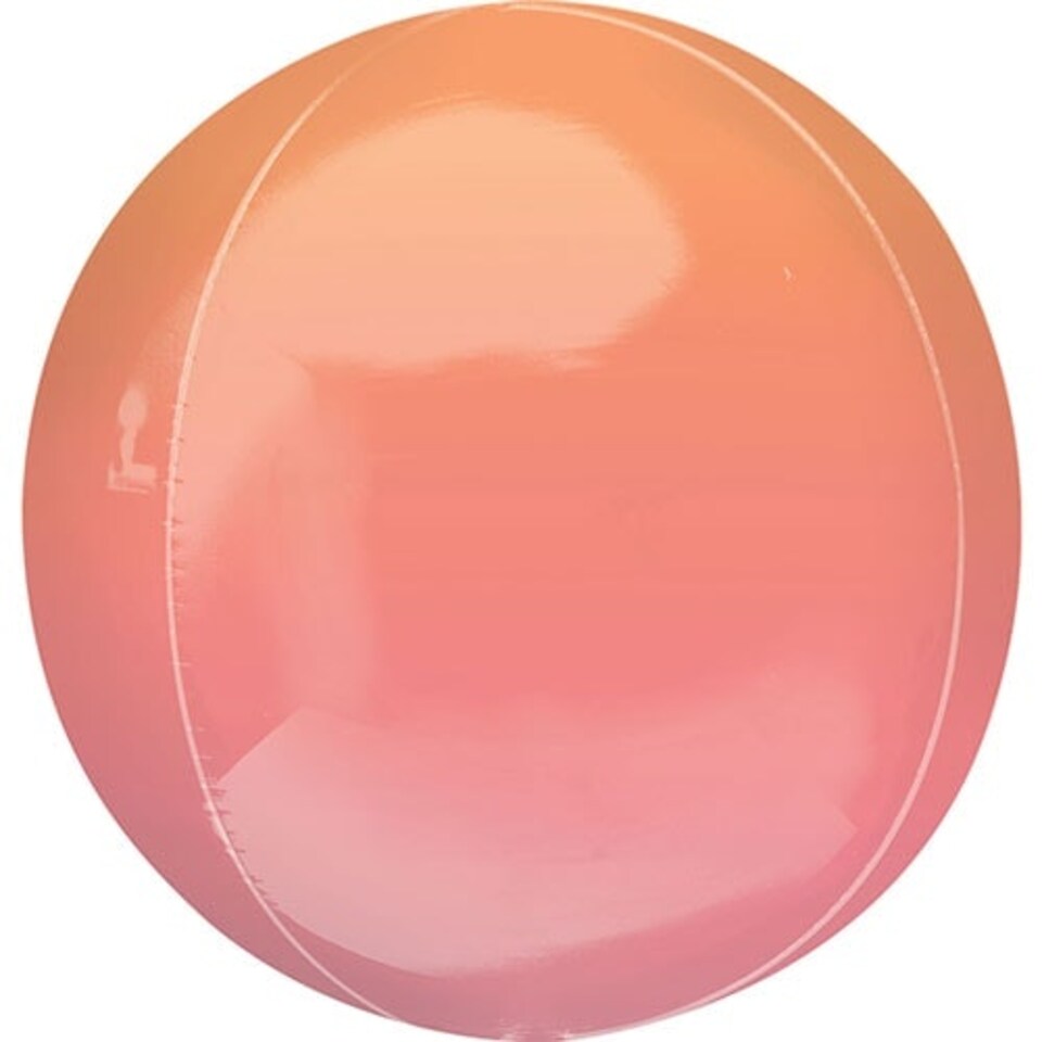 Ombre Red And Orange Orbz Foil Helium Balloon 38cm / 15 in