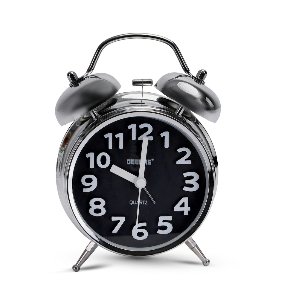 image 1 of GEEPAS Retro Alarm Clock, Black Black