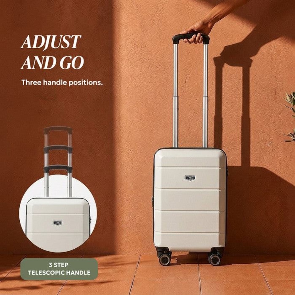 image 1 of Lugg Jetset Lightweight ABS Hard Shell Cabin Suitcase with 4 Spinner Wheels (40x30x20cm)