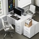 image 5 of HOMCOM Computer Writing Desk with 4 Drawers, High Gloss Home Office Workstation