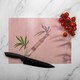 image 2 of Botanical leaf on pink Designer Glass Chopping Board | Multi