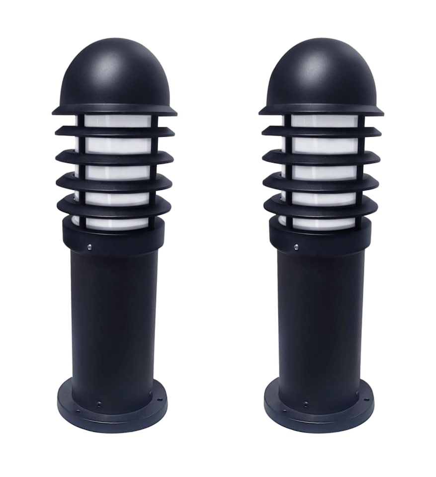 image 1 of Set of 2 Mason - Black Louvred 475mm Post Lights