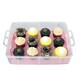image 4 of Oypla Pink 3 Tier 36 Cupcake Plastic Carrier Holder Storage Container Pink