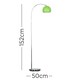 image 3 of ValueLights Curva Polished Silver Floor Lamp with Green Dome Shade and LED Bulb