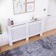 image 4 of Vida Designs Milton Radiator Cover Painted MDF Slatted Cabinet, White, 152cm
