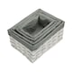 image 3 of Set of 4 White Grey Lined Scandi Storage Basket With Grey Lining | Grey | Grey | Not provided