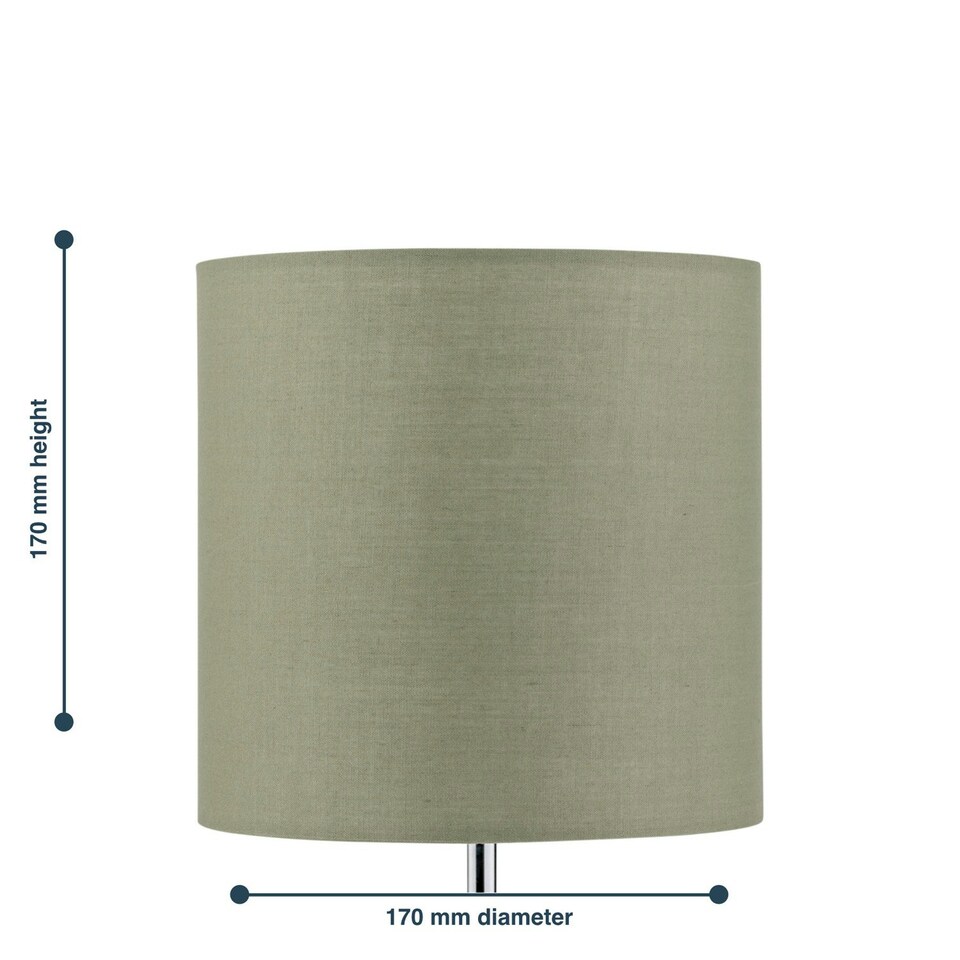 image 1 of Set of 2 Sage Green Textured Cotton 17cm Table Lamp Shades Green