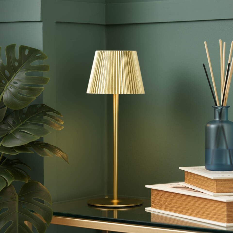 image 1 of BHS Esther Rechargeable Table Lamp | Gold | Gold | 1