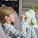 image 2 of Warmies Plush Marshmallow Dinosaur Microwavable Weighted Teddy